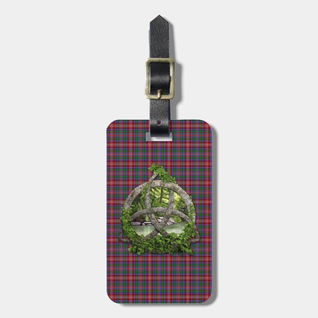 Clan Ritchie Tartan Celtic Trinity Luggage Tag (Front Vertical)