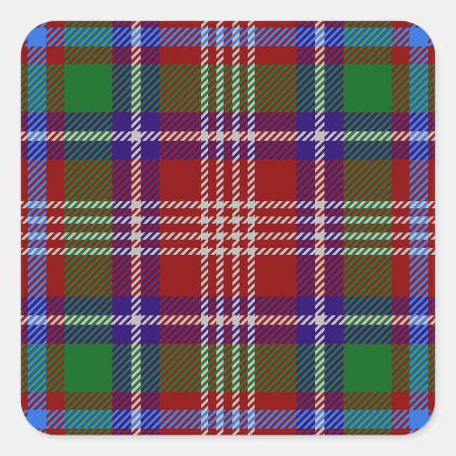 Clan Ritchie Tartan Square Sticker (Front)