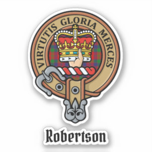 Clan Robertson Crest over Tartan
