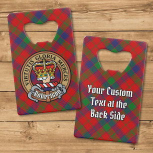 Clan Robertson Crest over Tartan