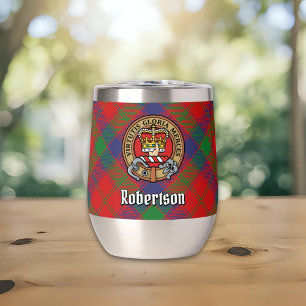 Clan Robertson Crest over Tartan