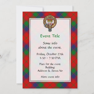 Clan Robertson Crest over Tartan Invitation