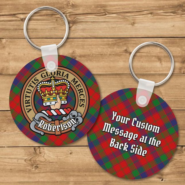 Clan Robertson Crest over Tartan Key Ring (Creator Uploaded)