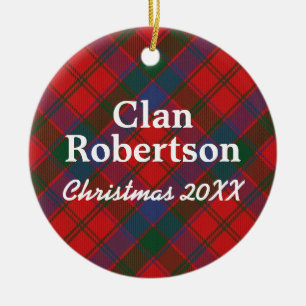 Clan Robertson Donnachaidh Scottish Tartan Ceramic Tree Decoration