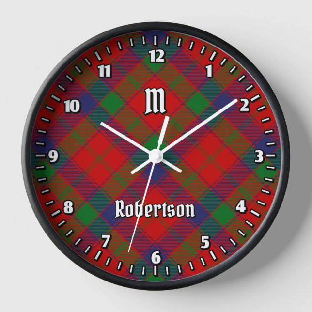 Clan Robertson Tartan Clock (Front)