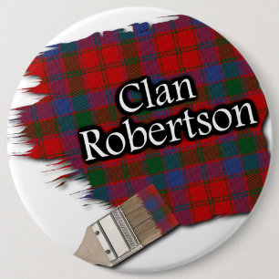 Clan Robertson Tartan Paint Brush 6 Cm Round Badge