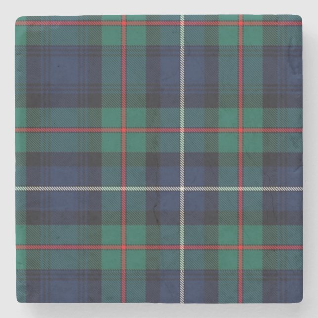 Clan Robertson Tartan Plaid Stone Coaster (Front)