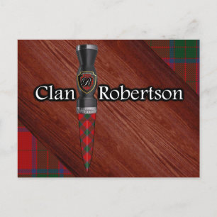 Clan Robertson Tartan Sgian Dubh Blade Postcard