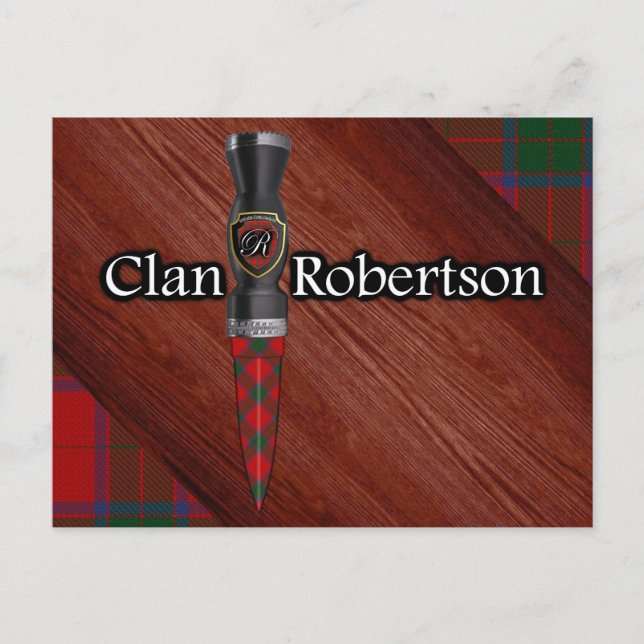 Clan Robertson Tartan Sgian Dubh Blade Postcard (Front)