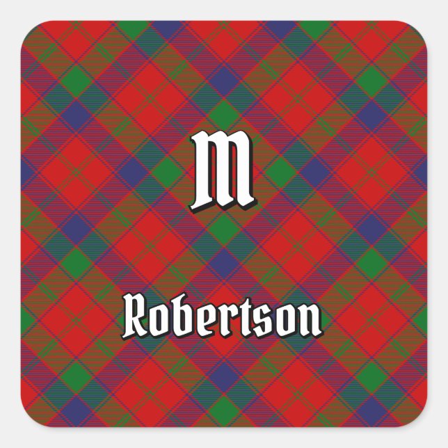Clan Robertson Tartan Square Sticker (Front)