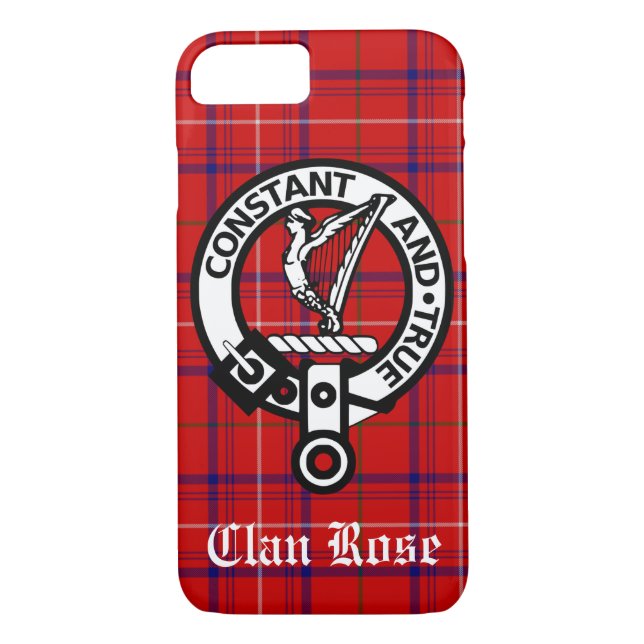 Clan Rose Crest Badge and Tartan Case-Mate iPhone Case (Back)