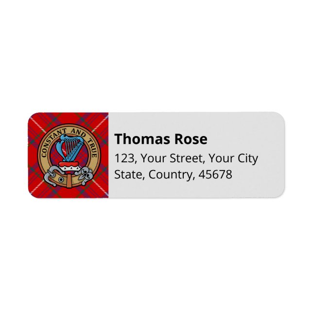 Clan Rose Crest over Tartan (Front)