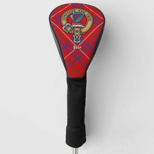 Clan Rose Crest over Tartan Golf Head Cover (Front)