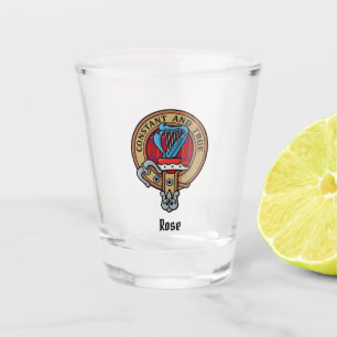Clan Rose Crest over Tartan Shot Glass