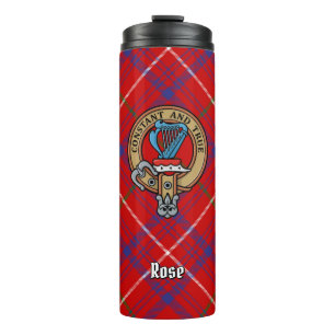Clan Rose Crest over Tartan Thermal Tumbler