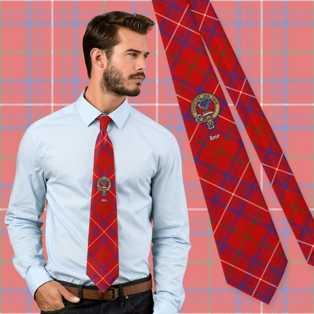 Clan Rose Crest over Tartan Tie (Creator Uploaded)