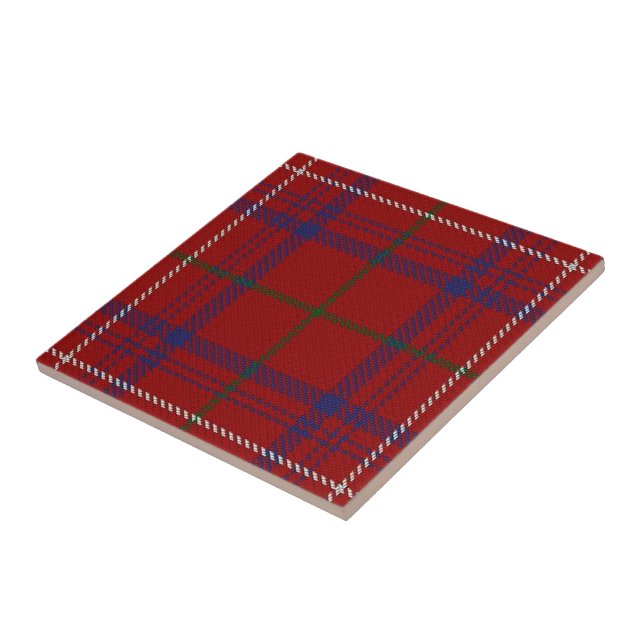 Clan Rose Scottish Expressions Modern Red Tartan Tile (Side)