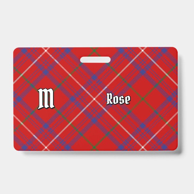 Clan Rose Tartan ID Badge (Front)