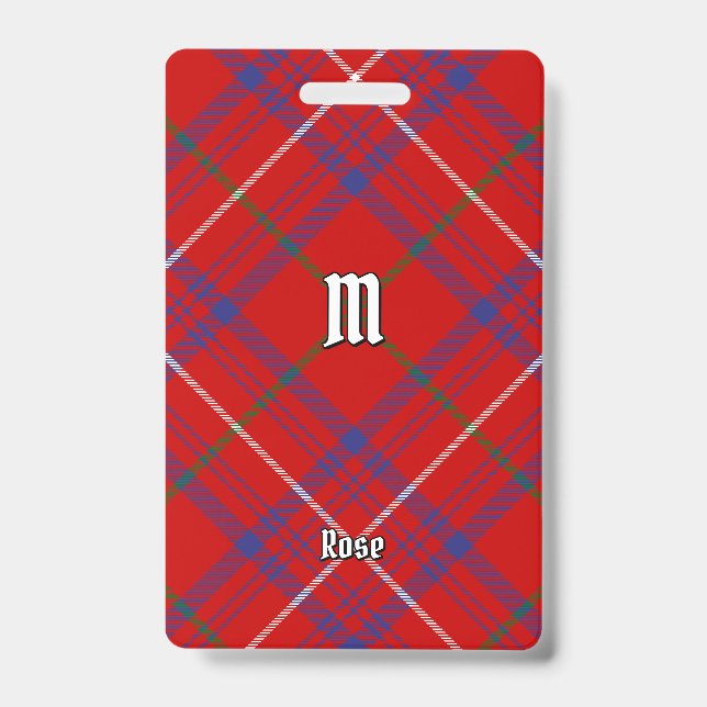 Clan Rose Tartan ID Badge (Front)