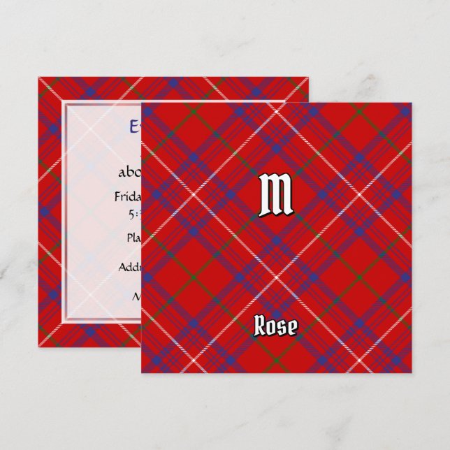 Clan Rose Tartan Invitation (Front/Back)