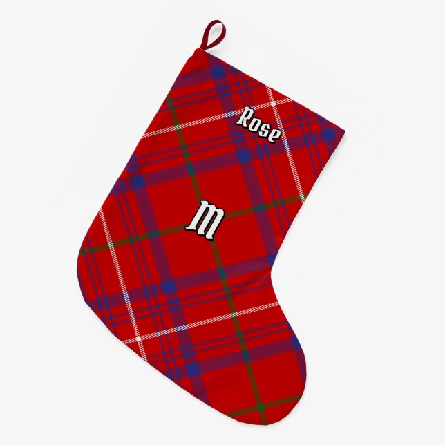 Clan Rose Tartan Large Christmas Stocking (Front (Hanging))