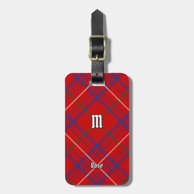 Clan Rose Tartan Luggage Tag (Front Vertical)