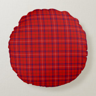 Clan Rose Tartan Plaid  Round Cushion