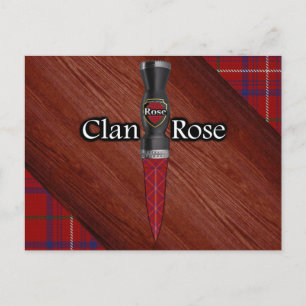 Clan Rose Tartan Sgian Dubh Blade Postcard