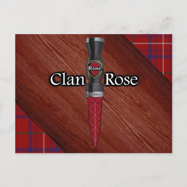 Clan Rose Tartan Sgian Dubh Blade Postcard (Front)