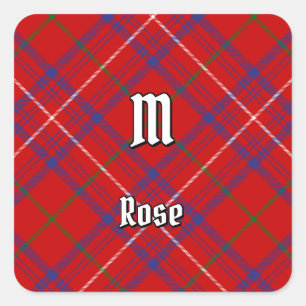 Clan Rose Tartan Square Sticker
