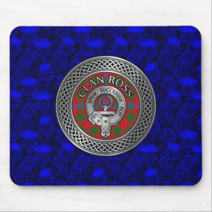 Clan Ross Crest & Tartan Knot Mouse Mat