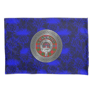 Clan Ross Crest & Tartan Knot Pillowcase
