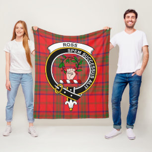 Clan Ross Modern Tartan Plaid Fleece Blanket