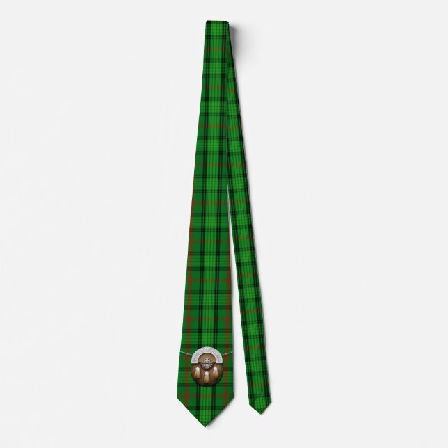 Clan Ross Tartan And Sporran Tie (Front)