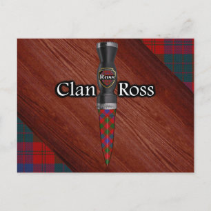 Clan Ross Tartan Sgian Dubh Blade Postcard
