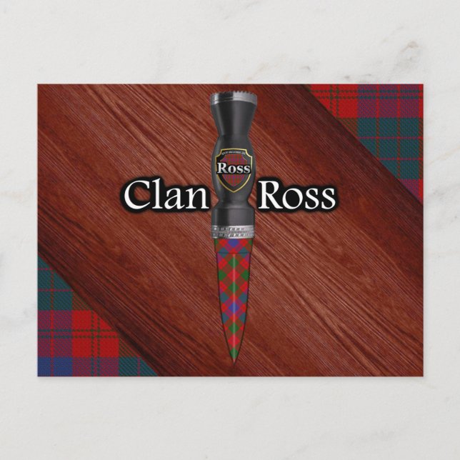 Clan Ross Tartan Sgian Dubh Blade Postcard (Front)