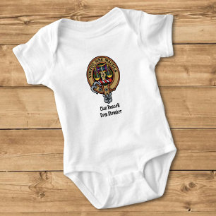 Clan Russell Crest over Tartan Baby Bodysuit