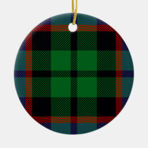 Clan Russell Tartan Ceramic Tree Decoration