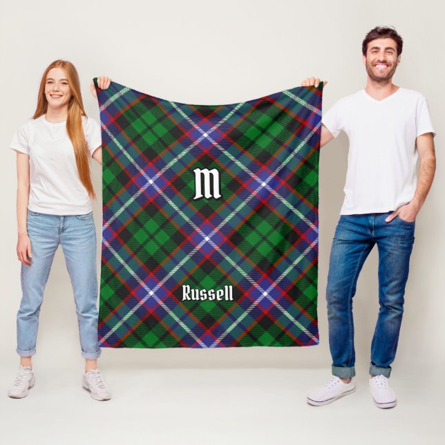 Clan Russell Tartan Fleece Blanket (In Situ)