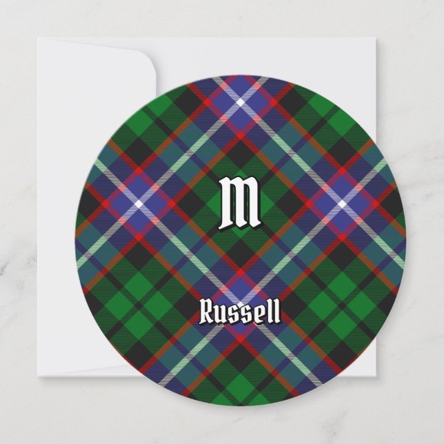 Clan Russell Tartan Invitation (Front)