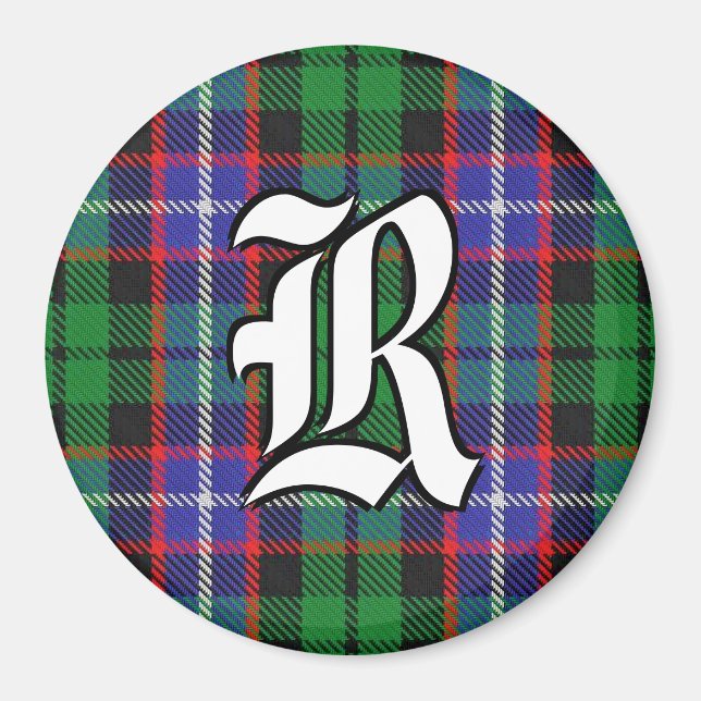 Clan Russell Tartan Plaid Accents Magnet (Front)