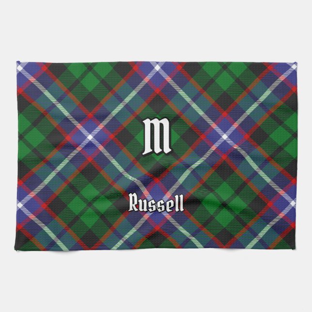 Clan Russell Tartan Tea Towel (Horizontal)