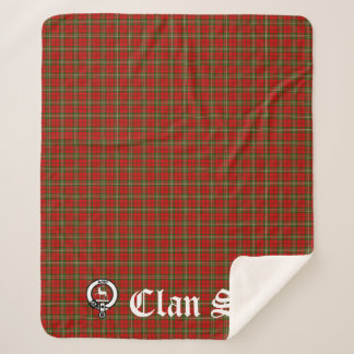 Clan Scott Crest Badge and Tartan Sherpa Blanket