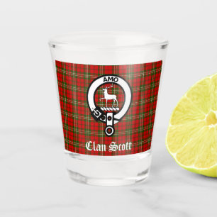 Clan Scott Crest Badge & Tartan Shot Glass