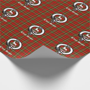 Clan Scott Crest Badge & Tartan Wrapping Paper