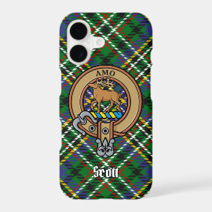 Clan Scott Crest over Green Tartan