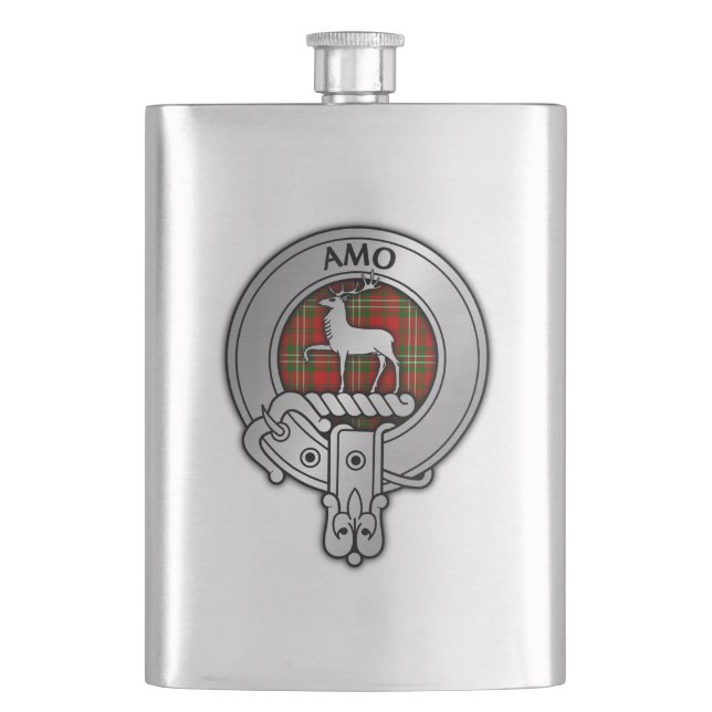 Clan Scott Crest & Tartan Hip Flask (Front)