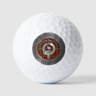 Clan Scott Crest & Tartan Knot Golf Balls