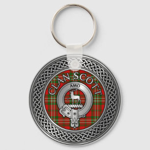 Clan Scott Crest & Tartan Knot Keychain
