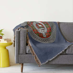 Clan Scott Crest & Tartan Knot Throw Blanket